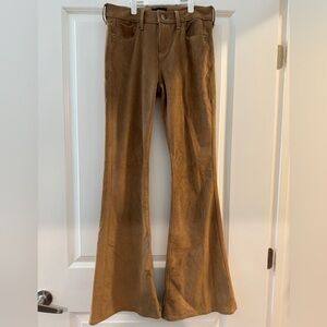 Express Tan suede Flared Trousers